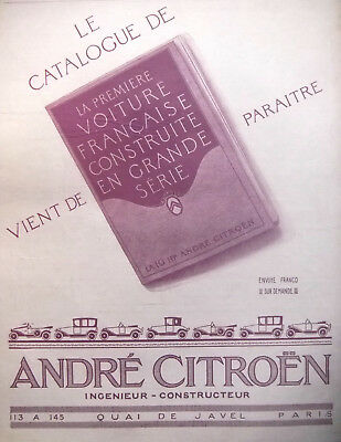 publicitc3a9 de presse 1919 andrc3a9 citroc3abn voiture franc3a7aise