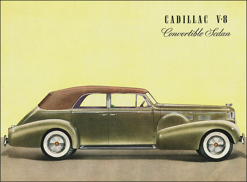 cadillac v8 convertible sedan de 1938