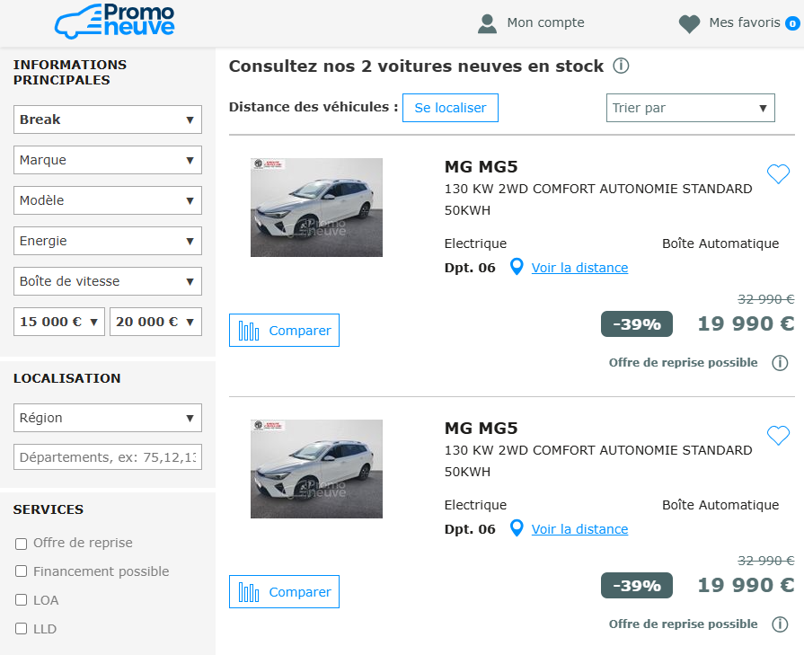 Promo neuve juillet 2025 Break
