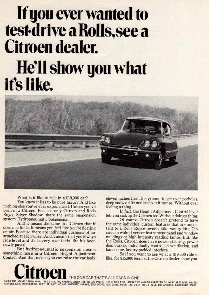Piblicite US Citroen DS