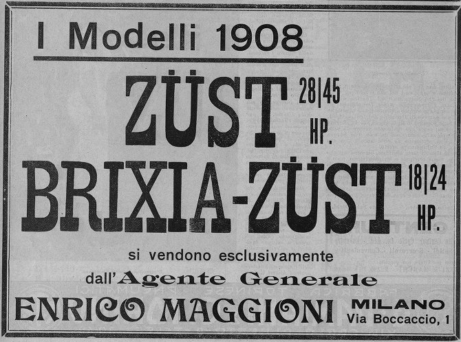 Encart publicitaire Zust de 1908